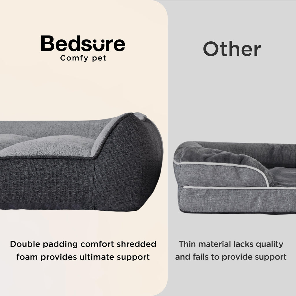 Gadvera XL Orthopedic Dog Bed - Extra Thick, Waterproof, Washable, 106x76cm - Dark Grey