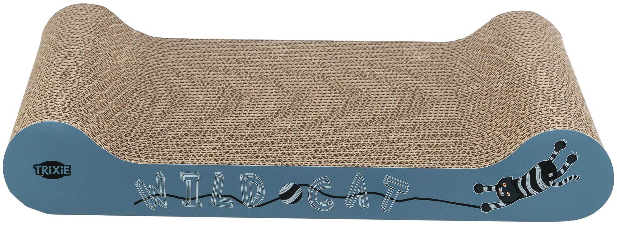 Gadvera Wild Cat Scratching Board with Catnip - Natural Claw Care, 41x7x24cm, Blue