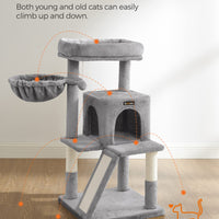 Gadvera Cat Tree - Widened Perch for Large Cats - Light Grey