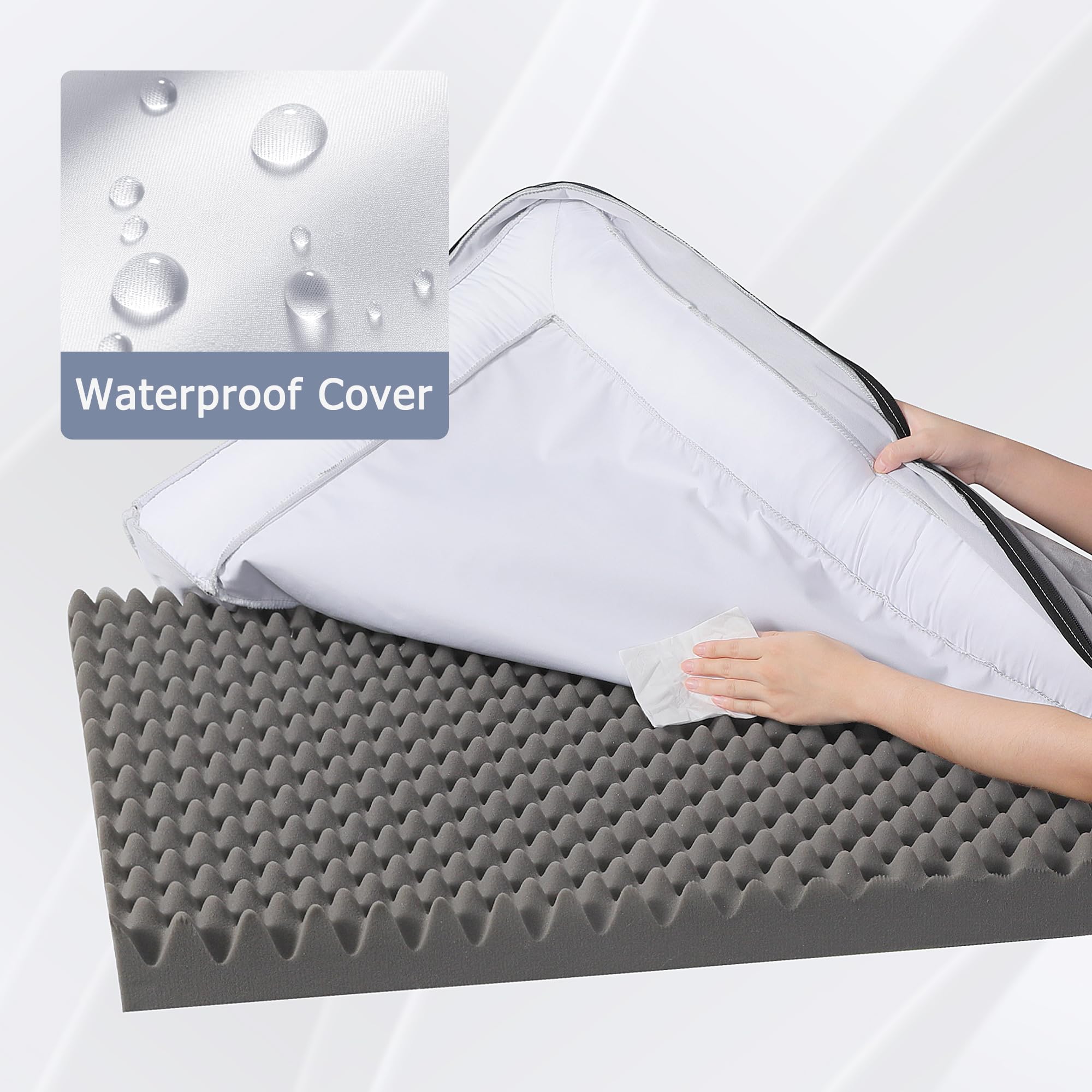 Gadvera Large Orthopedic Dog Bed - U-Shape Bolster, Washable Cover, Waterproof, 106x76x19cm - Grey