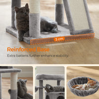 Gadvera Cat Tree - Widened Perch for Large Cats - Light Grey