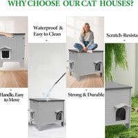 Gadvera™ Outdoor & Indoor Cat House – Durable Plastic Kitty Shelter | Waterproof Pet Bed for Small & Medium Cats & Puppies