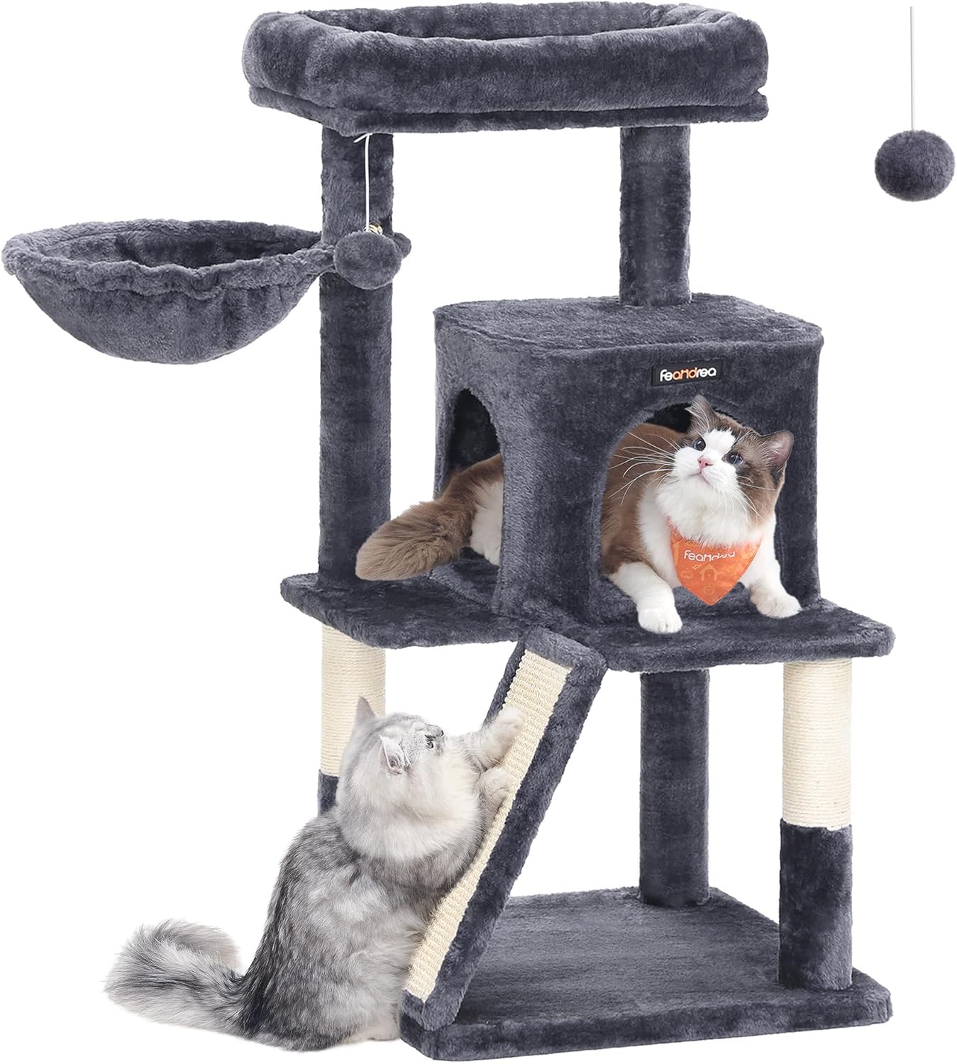 Gadvera Cat Tree - Widened Perch for Large Cats - Light Grey