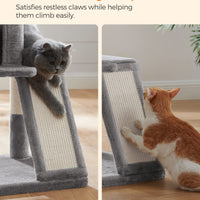 Gadvera Cat Tree - Widened Perch for Large Cats - Light Grey
