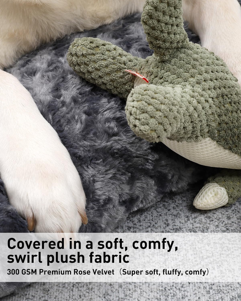 Gadvera Large Dog Bed - Washable, Anti-Anxiety, Non-Skid, 90x60x8cm - Dark Grey