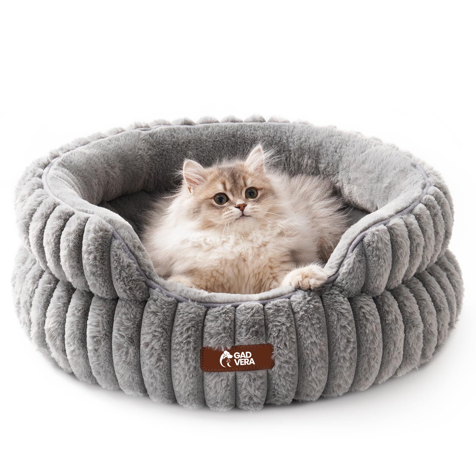 Gadvera Donut Cat Bed - Washable, Anti-Anxiety, Non-Slip for Cats & Small Dogs
