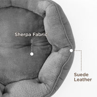 Gadvera Round Cat Bed - Washable, Slip-Resistant, Reversible Cushion