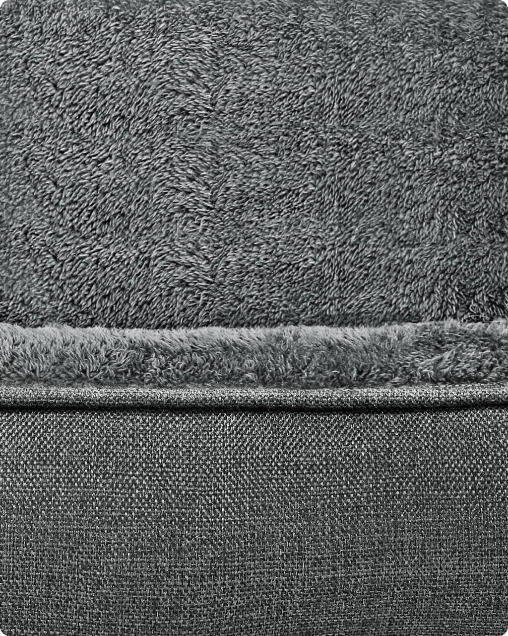 Gadvera Dog Bed - Linen-Look, Raised Edges, Non-Slip, Washable Cover, L (90x75x25cm)