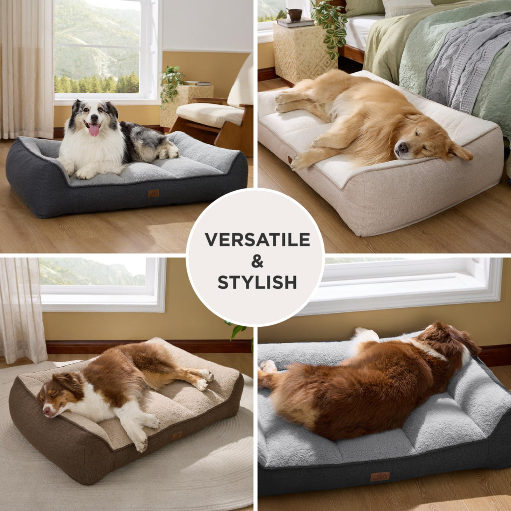 Gadvera XL Orthopedic Dog Bed - Extra Thick, Waterproof, Washable, 106x76cm - Dark Grey